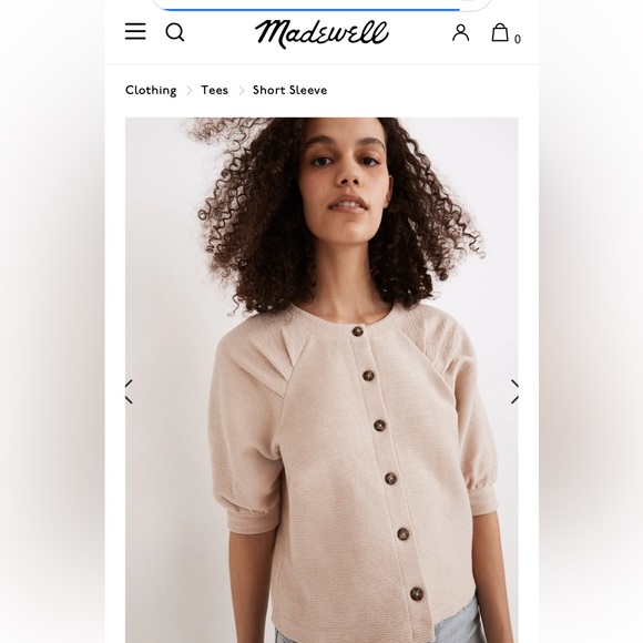 Madewell button from top with pleated sleeve detail size small - Picture 2 of 6